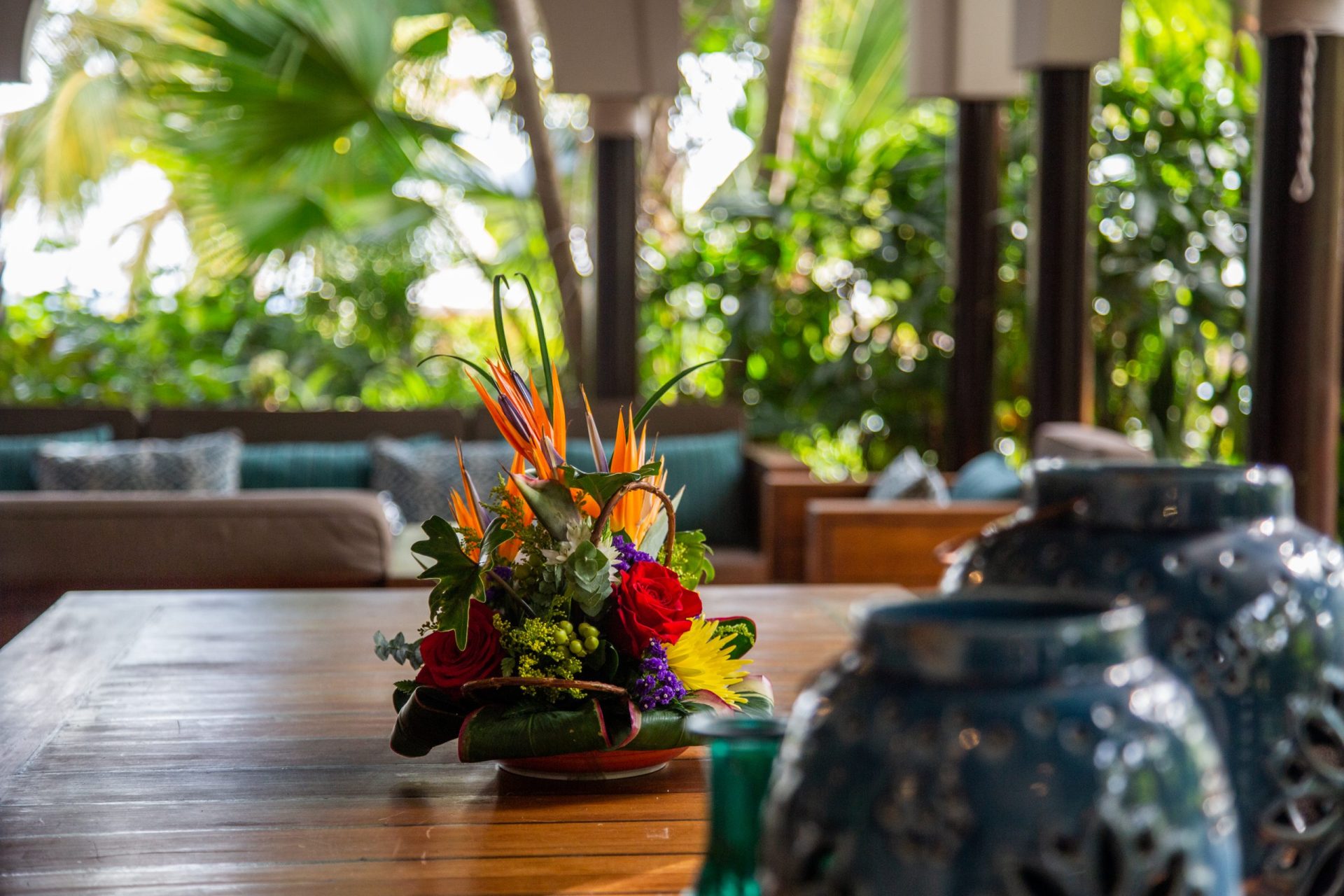 fresh flowers on table