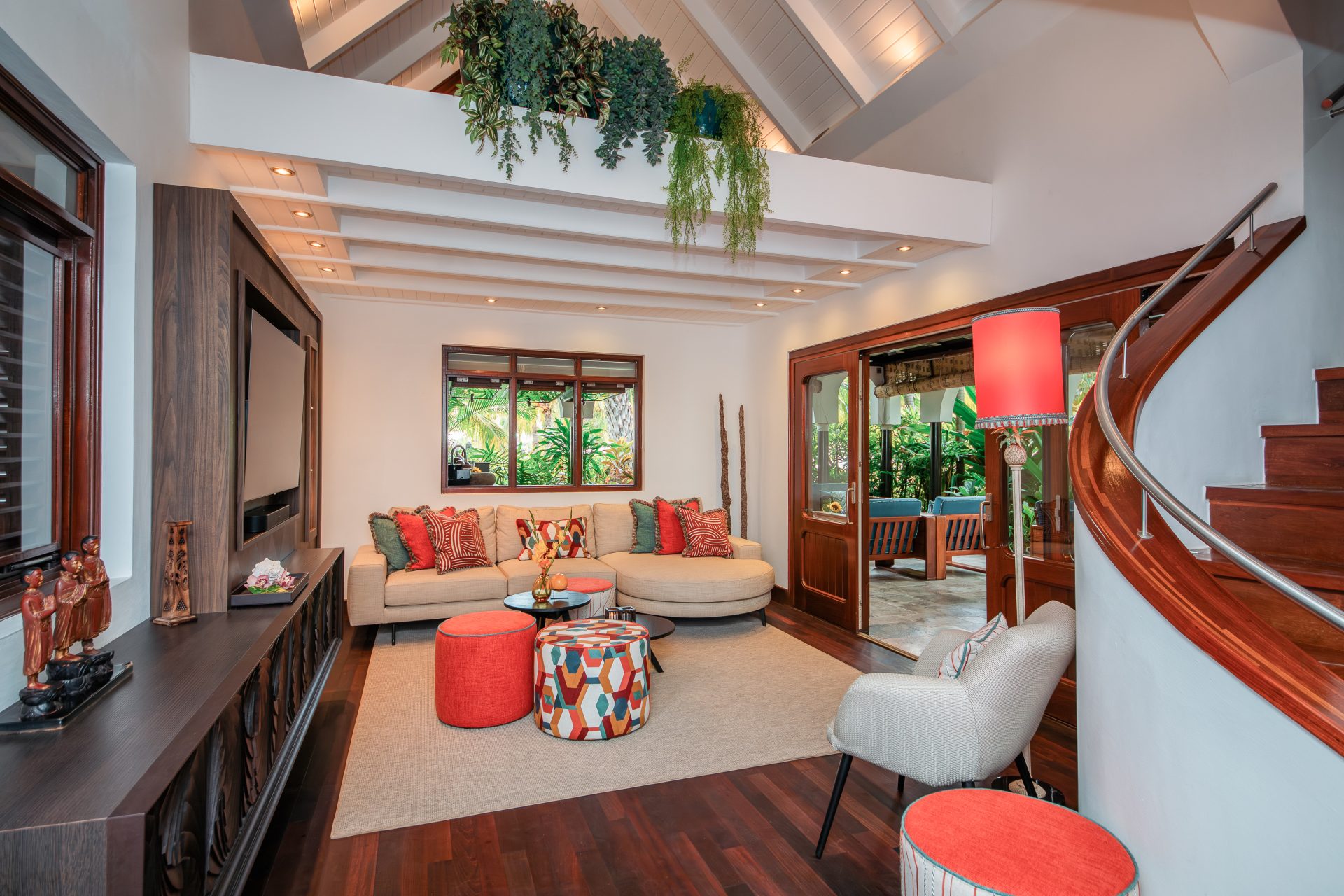 Inside Tropical Pool Villa of Baoase in Curacao