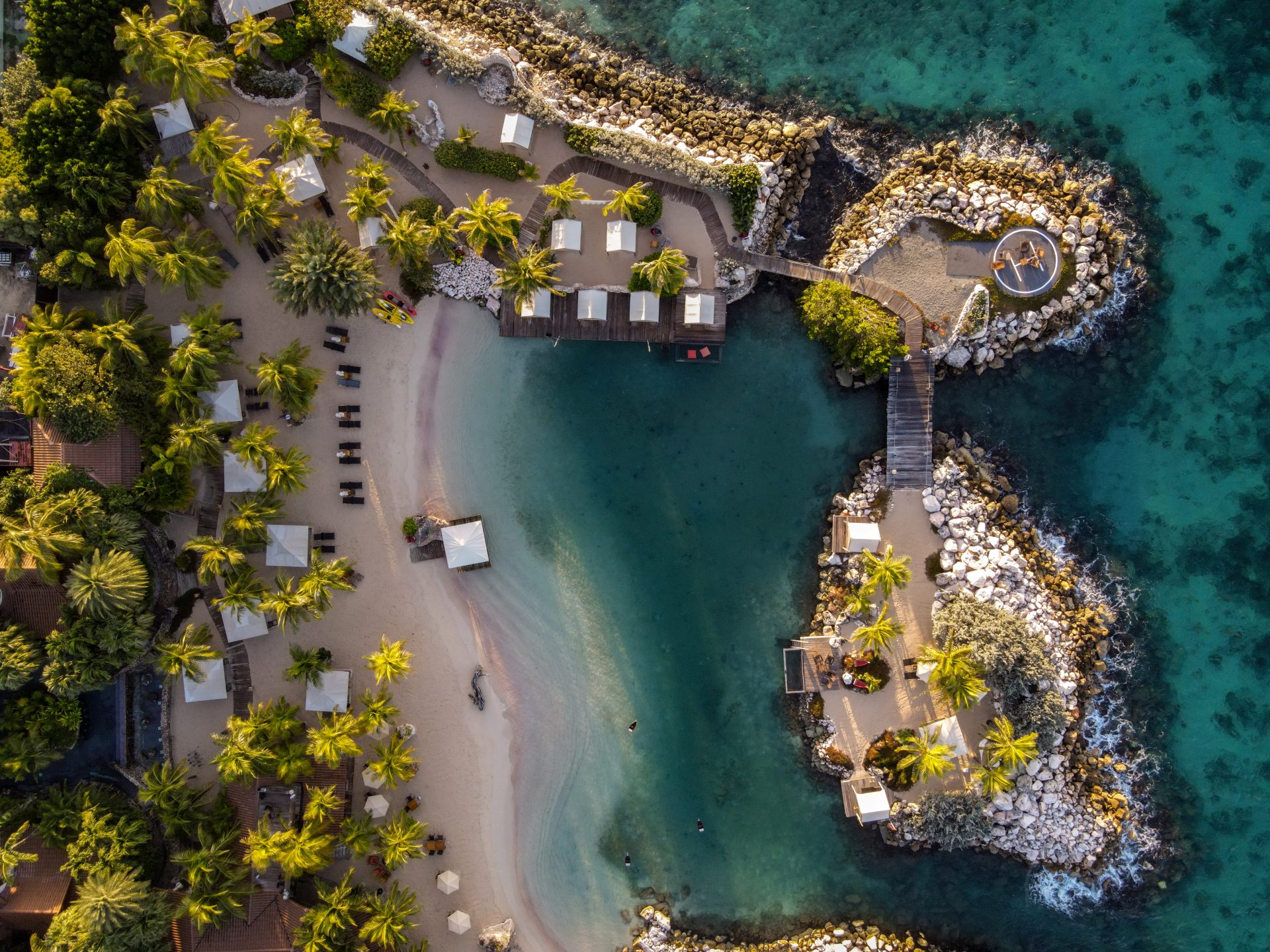 Drone image of luxury resort in the Caribbean
